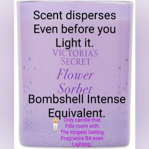 Nib luxury VS flower sorbet 50hr soy glass candle main note peony of bombshell